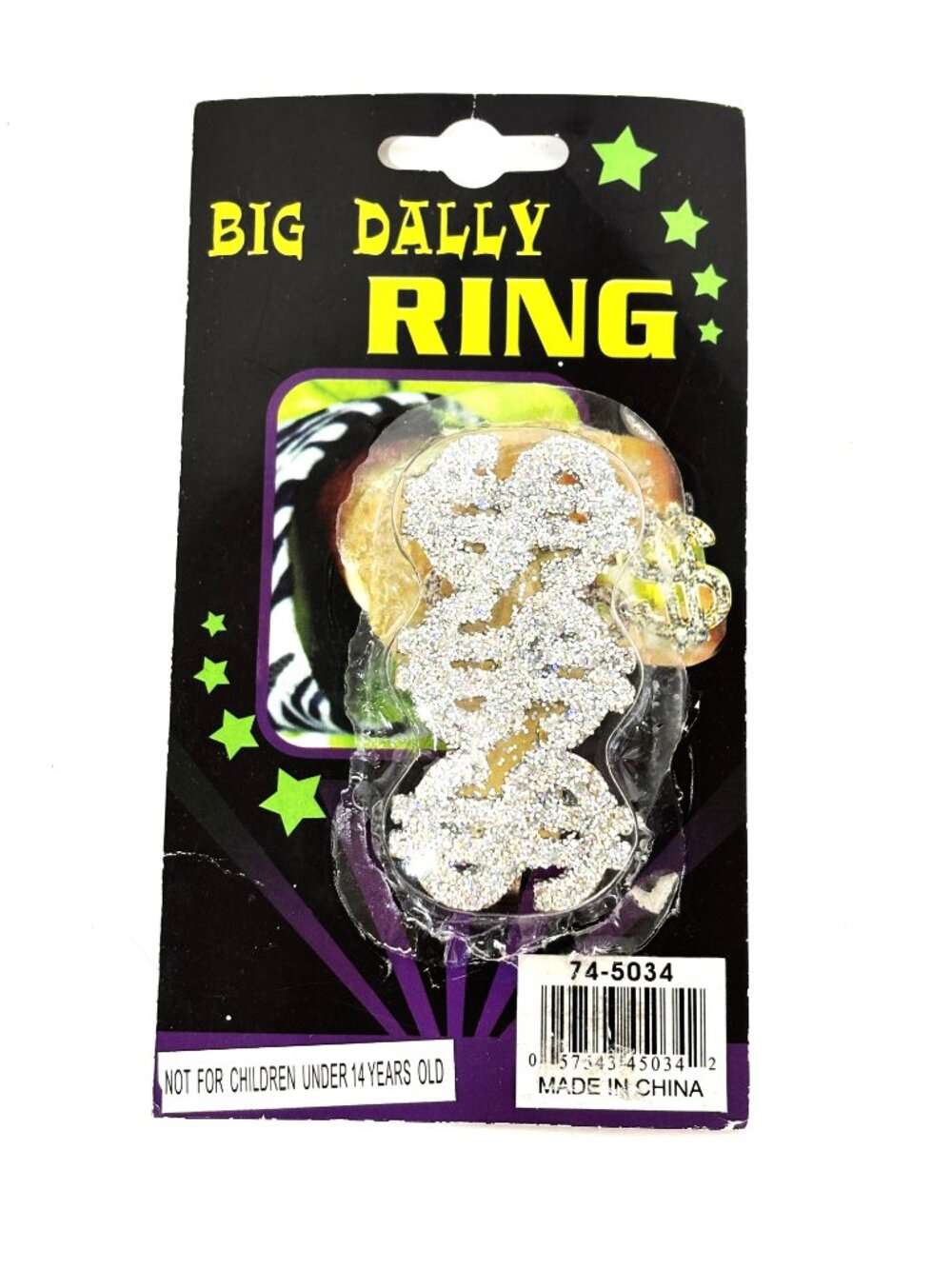 Big Daddy Dollar Sign Costume Ring  NWT One Size